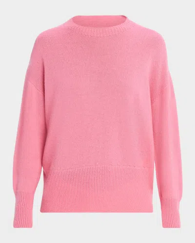 Oh My Goat Crewneck Chunky Rib-trim Cashmere Sweater In Brown