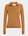 Oh My Goat Merino Wool Polo Sweater In Brown