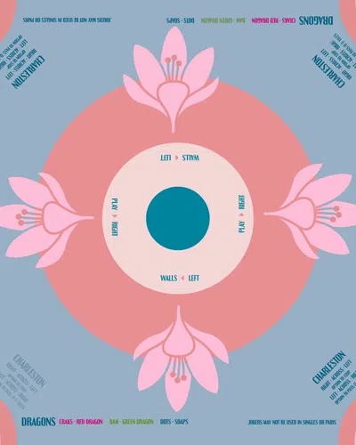 Oh My Mahjong La Fete Neoprene Mahjong Mat In Blue