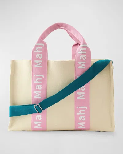 Oh My Mahjong Mahj-it-all 2.0 Tote Bag, Light Pink In Animal Print
