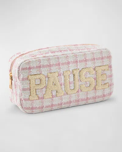 Oh My Mahjong Pause Tweed Pouch, Pink
