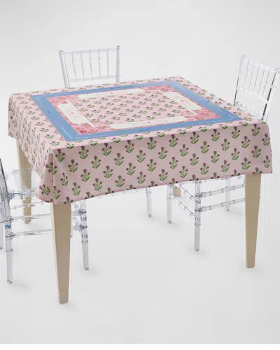Oh My Mahjong X Catherine Cartie Purple Thistle Instructional Mahjong Tablecloth, 56" Square In Multi