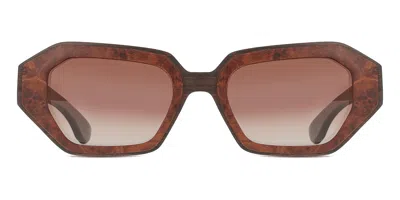 Oh My Woodness! Cat Eye Full Rim Wood Women's Prescription Sunglasses Brown Size 45 -