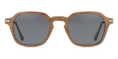 Oh My Woodness! Round Full Rim Wood Men's  Prescription Glasses Online Red Size 50 - Free Lenses - Blue Light Block  In Brown