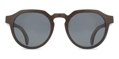 Oh My Woodness! Oval Full Rim Wood Men's Prescription Sunglasses Brown Size 50 -