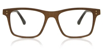 Oh My Woodness! Square Full Rim Wood Men's  Prescription Glasses Online Brown Size 51 - Free Lenses - Blue Light Blo