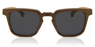 Oh My Woodness! Square Full Rim Wood Men's Prescription Sunglasses Brown Size 50 -