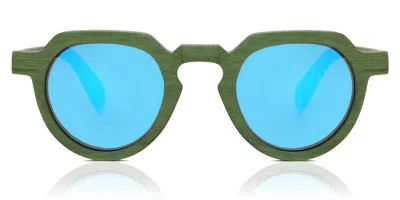 Oh My Woodness! Square Full Rim Wood Men's Prescription Sunglasses Brown Size 51 -