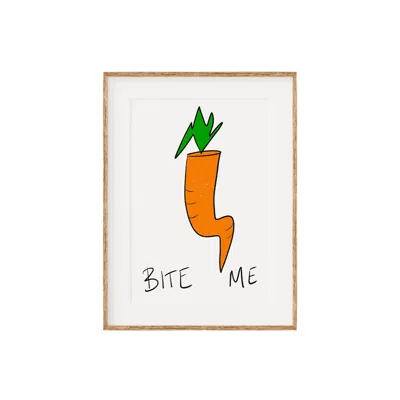 Oh Oly Bite Me Print In Orange