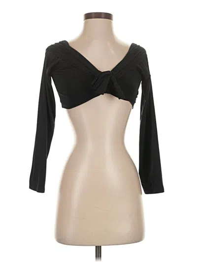 Pre-owned Oh Polly 3/4 Sleeve Top Black Sweetheart Neckline Tops