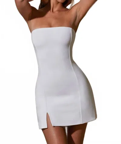Oh Polly Brielle Bandeau Neckline Mini Dress In White