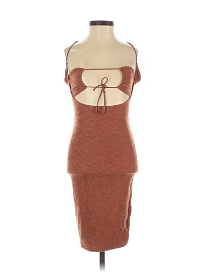 Pre-owned Oh Polly Cocktail Dress In Brown