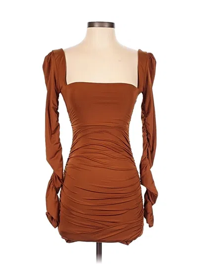 Pre-owned Oh Polly Cocktail Dress In Brown