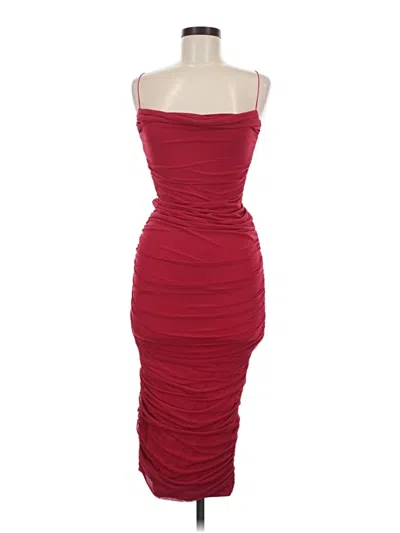 Pre-owned Oh Polly Cocktail Dress In Burgundy