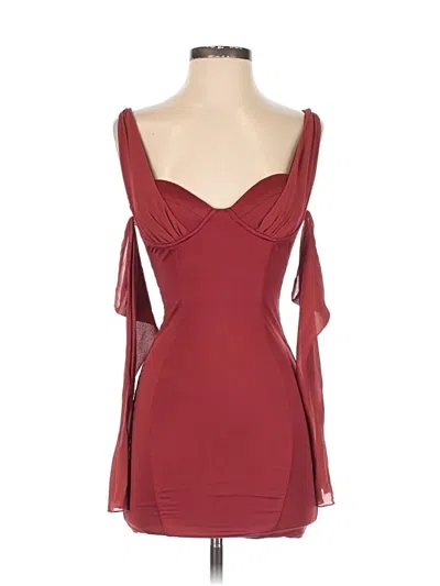 Pre-owned Oh Polly Cocktail Dress In Burgundy