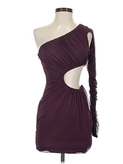 Pre-owned Oh Polly Cocktail Dress In Burgundy