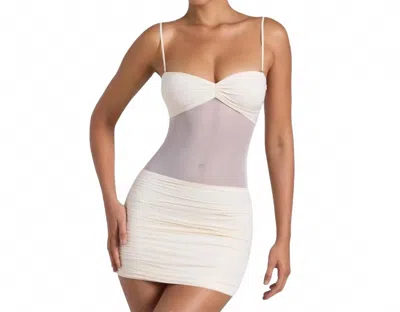 Oh Polly Ruched Mini Dress In White