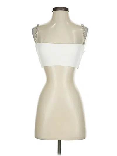 Pre-owned Oh Polly Sleeveless Top Ivory Strapless Neckline Tops In White