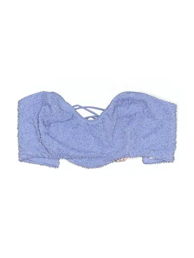 Oh Polly Swimsuit Top Blue Tweed Pattern Swimwear