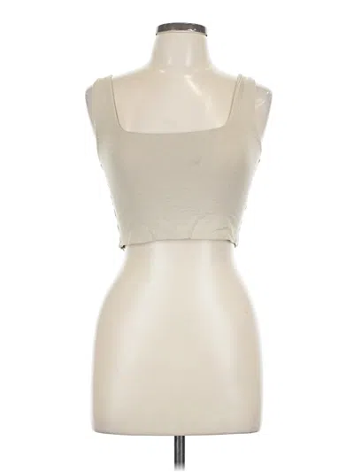 Pre-owned Oh Polly Tank Top Ivory Strapless Neckline Tops In White