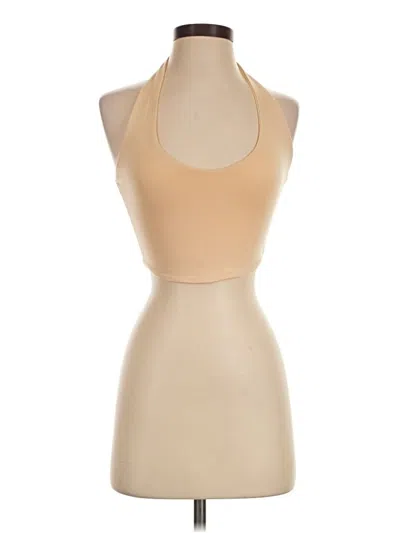 Pre-owned Oh Polly Tank Top Tan Halter Neckline Tops