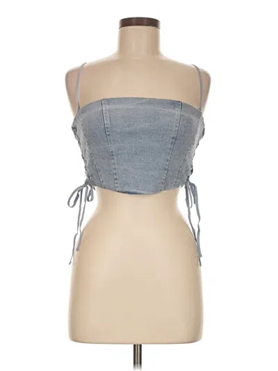 Pre-owned Oh Polly Tube Top Blue Strapless Neckline Tops