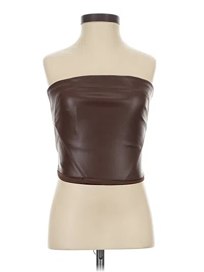 Pre-owned Oh Polly Tube Top Brown Strapless Neckline Tops