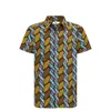Ohema Ohene Men's African Print Shirt- Blue Mix In Blue