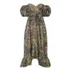 Ohema Ohene Women's Akos Maxi Dress Tie Dye In Blue/white/yellow