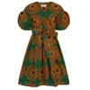 Ohema Ohene Women's Brown Tabitha African Print Midi Wrap Dress Nsubra In Brown