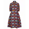 Ohema Ohene Women's Rita African Print Midi Shirt Dress
