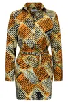 Ohema Ohene Women's Yellow / Orange Davina Wrap Shirt Dress Tie & Dye In Yellow/orange