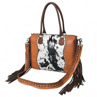 Ohlay Women's Hair-on Genuine Leather Western Fringe Tote Handbag In Brown