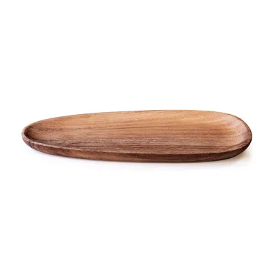 Ohom Brown Forēe Acacia Wood Long Plate