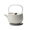 Ohom Leiph Self-heating Teapot Set-jasmine White In White