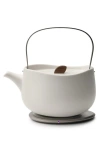 Ohom Leiph Self-heating Teapot Set In Jasmine White