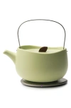 Ohom Leiph Self-heating Teapot Set In Verde Green