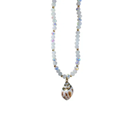 Ohsun Women's Belize Shell Necklace - White & Gold