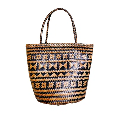 Ohsun Women's Black / Brown Manta Mini Beach Bag - Black Mix