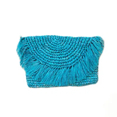 Ohsun Women's Blue Billie Raffia Clutch - Ocean
