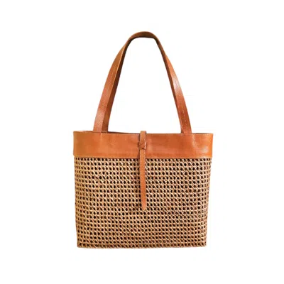 Ohsun Women's Brown / Neutrals Beckett Rattan & Leather Tote
