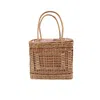 Ohsun Women's Brown / Neutrals Mirren Wicker & Glass Bead Bucket - Chocolate In Brown
