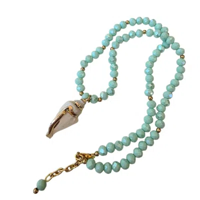 Ohsun Women's Green Belize Shell Necklace - Mint & Gold