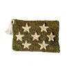 Ohsun Women's Green Gold Starr Raffia Clutch - Olive In Green