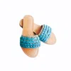 Ohsun Women's Jade Raffia Slides - Light Blue In Blue