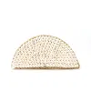 Ohsun Women's Luna Straw & Shell Clutch - White In White