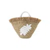 Ohsun Women's Lush Straw Fringe Mini Tote - White In White