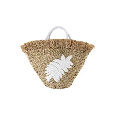 Ohsun Women's Lush Straw Fringe Mini Tote - White