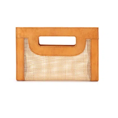 Ohsun Women's Naomi Mesh Rattan & Leather Handbag - Brown