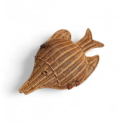 Ohsun Women's Neutrals Angelfish Wicker Crossbody Clutch In Multi